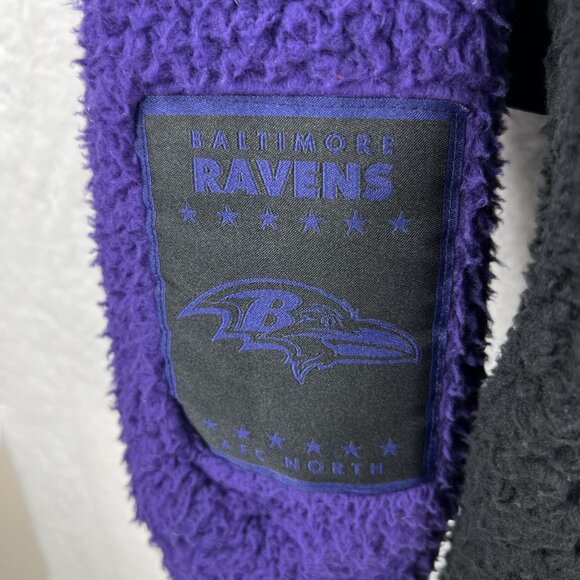 NFL Team Apparel NWT Baltimore Ravens L Sherpa Fleece Sweatshirt Black Full Zip - Picture 6 of 16